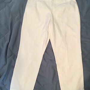 C'EST 1946 Women's Pull-On Stretch Flat Waist White Tapered Leg Pants SZ 18W
